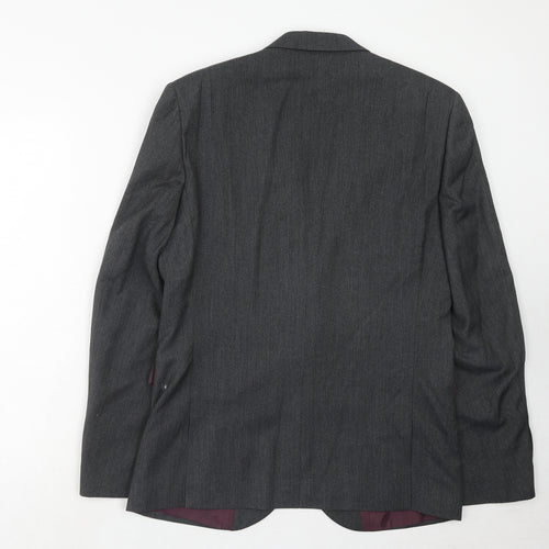 NEXT Mens Grey Polyester Jacket Suit Jacket Size 40 Regular