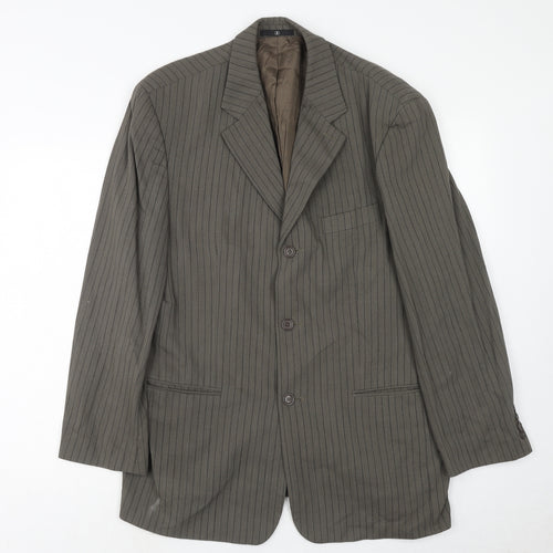 Ciro Citterio Mens Grey Striped Wool Jacket Suit Jacket Size 44 Regular