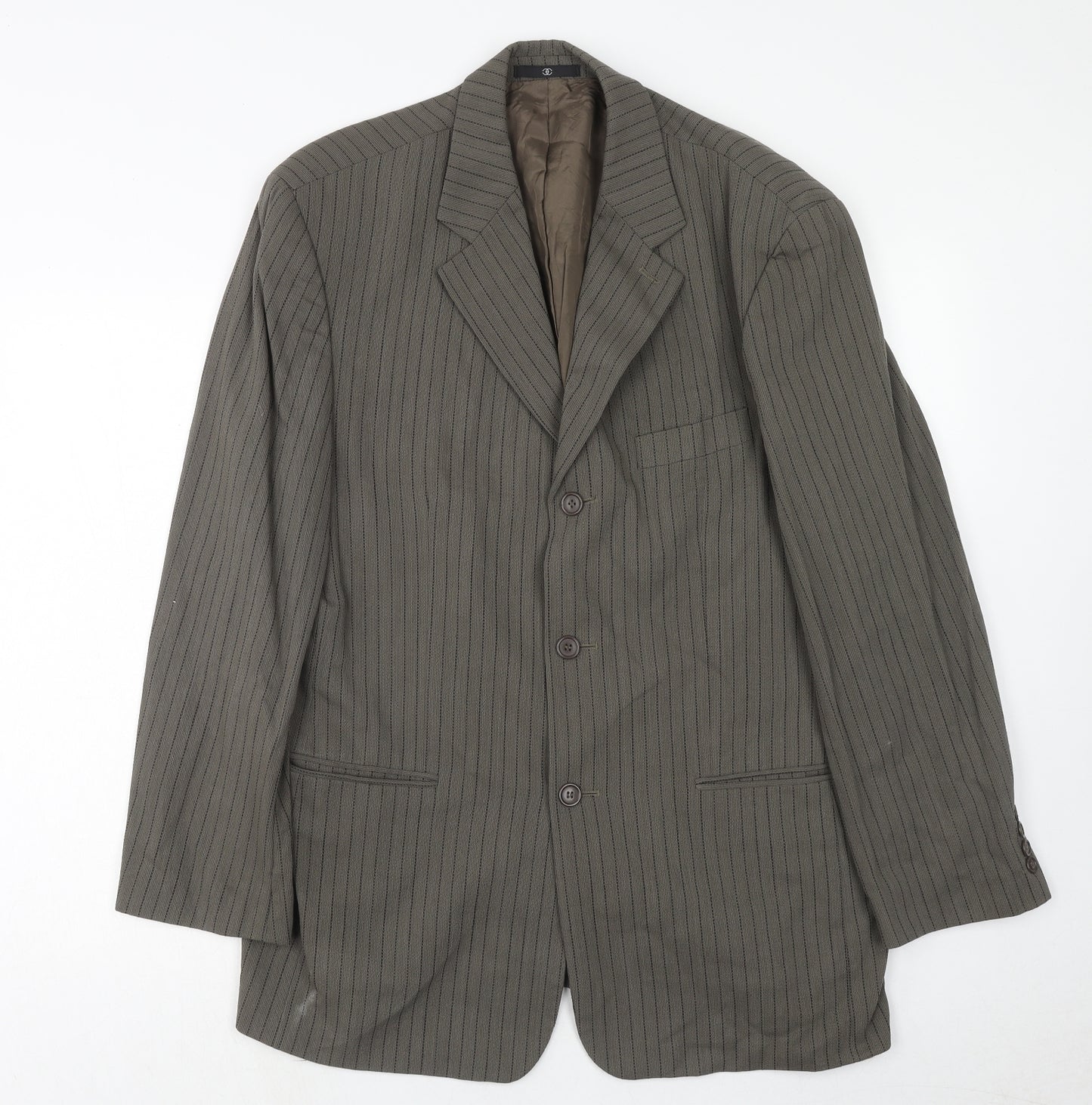 Ciro Citterio Mens Grey Striped Wool Jacket Suit Jacket Size 44 Regular