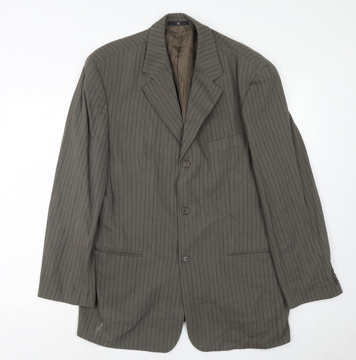 Ciro Citterio Mens Grey Striped Wool Jacket Suit Jacket Size 44 Regular