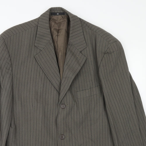 Ciro Citterio Mens Grey Striped Wool Jacket Suit Jacket Size 44 Regular