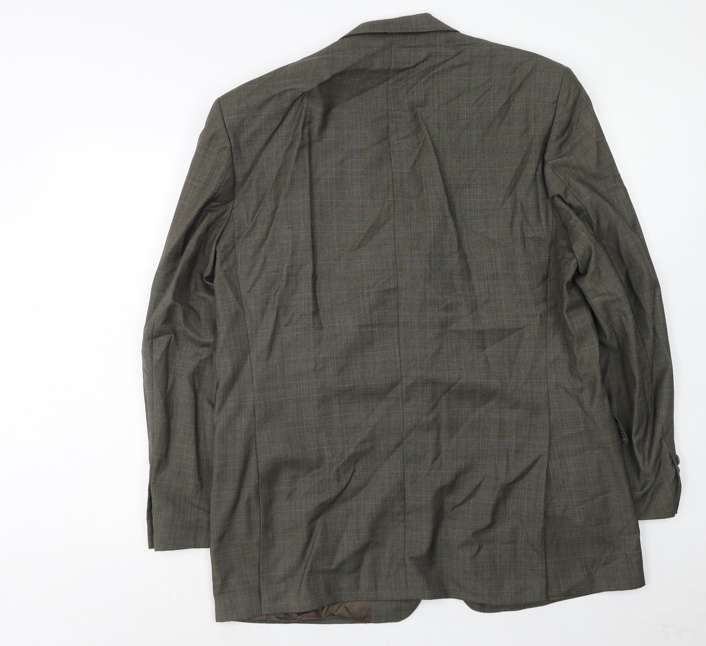 Leibel Mens Green Plaid Wool Jacket Suit Jacket Size 42 Regular