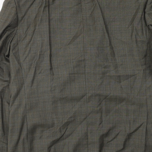 Leibel Mens Green Plaid Wool Jacket Suit Jacket Size 42 Regular