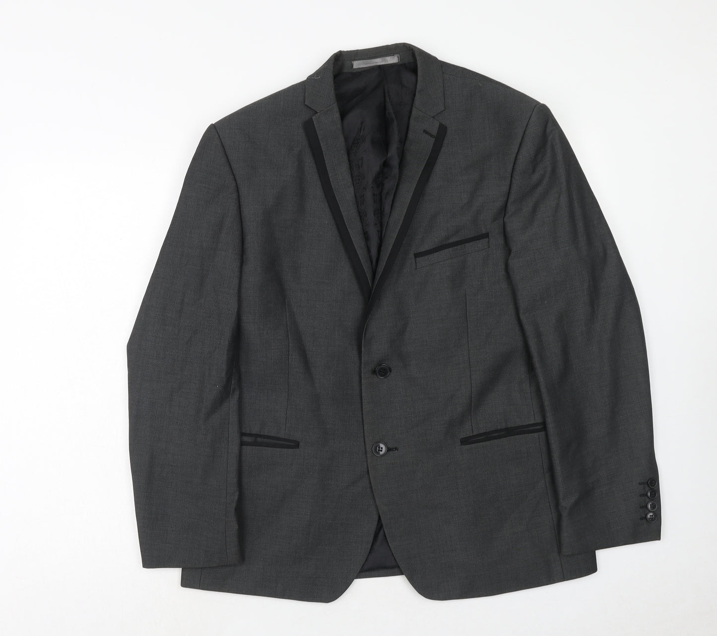 Red Herring Mens Grey Polyacrylate Fibre Jacket Suit Jacket Size 42 Regular