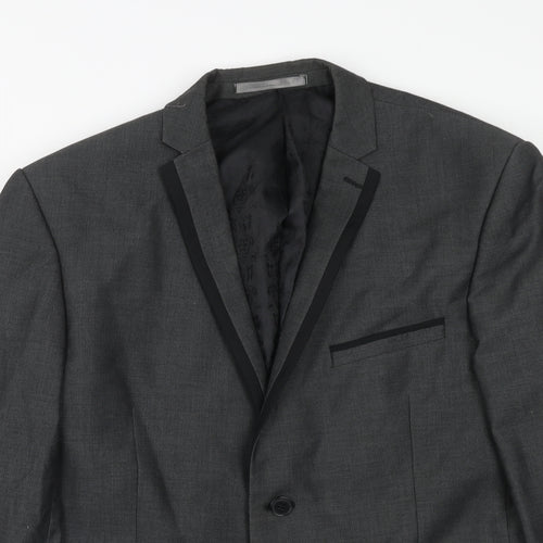 Red Herring Mens Grey Polyacrylate Fibre Jacket Suit Jacket Size 42 Regular