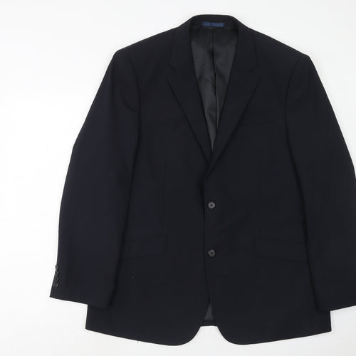 Charlton Gray Mens Blue Polyester Jacket Suit Jacket Size 44 Regular