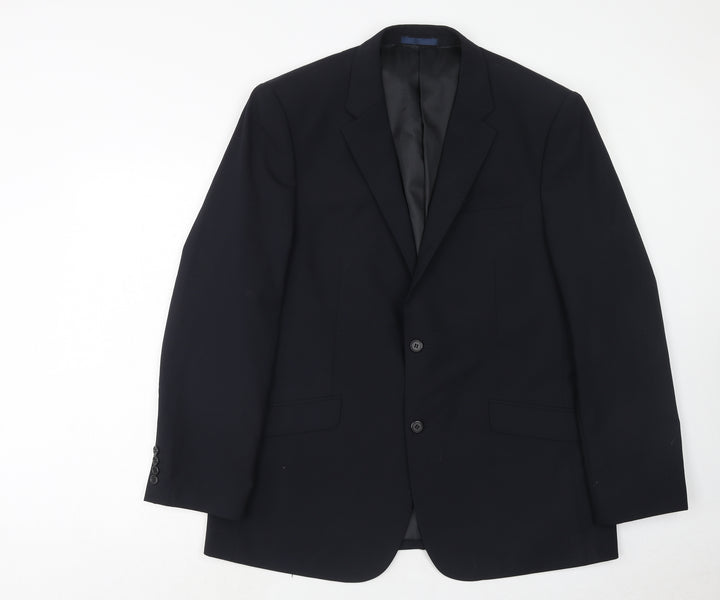 Charlton Gray Mens Blue Polyester Jacket Suit Jacket Size 44 Regular