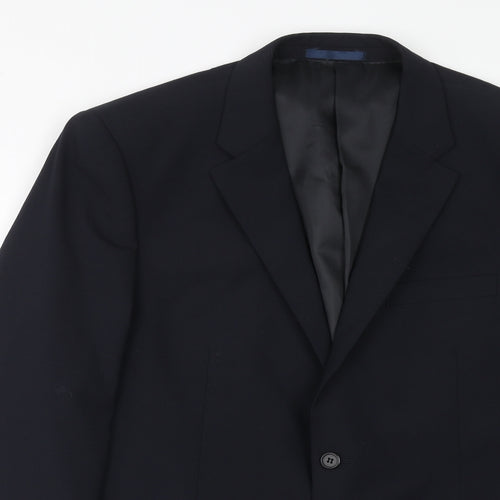 Charlton Gray Mens Blue Polyester Jacket Suit Jacket Size 44 Regular