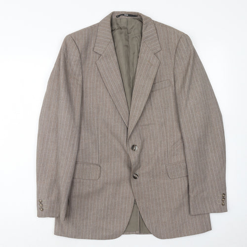 John Collier Mens Brown Striped Polyester Jacket Suit Jacket Size 38 Regular