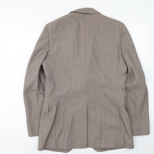 John Collier Mens Brown Striped Polyester Jacket Suit Jacket Size 38 Regular