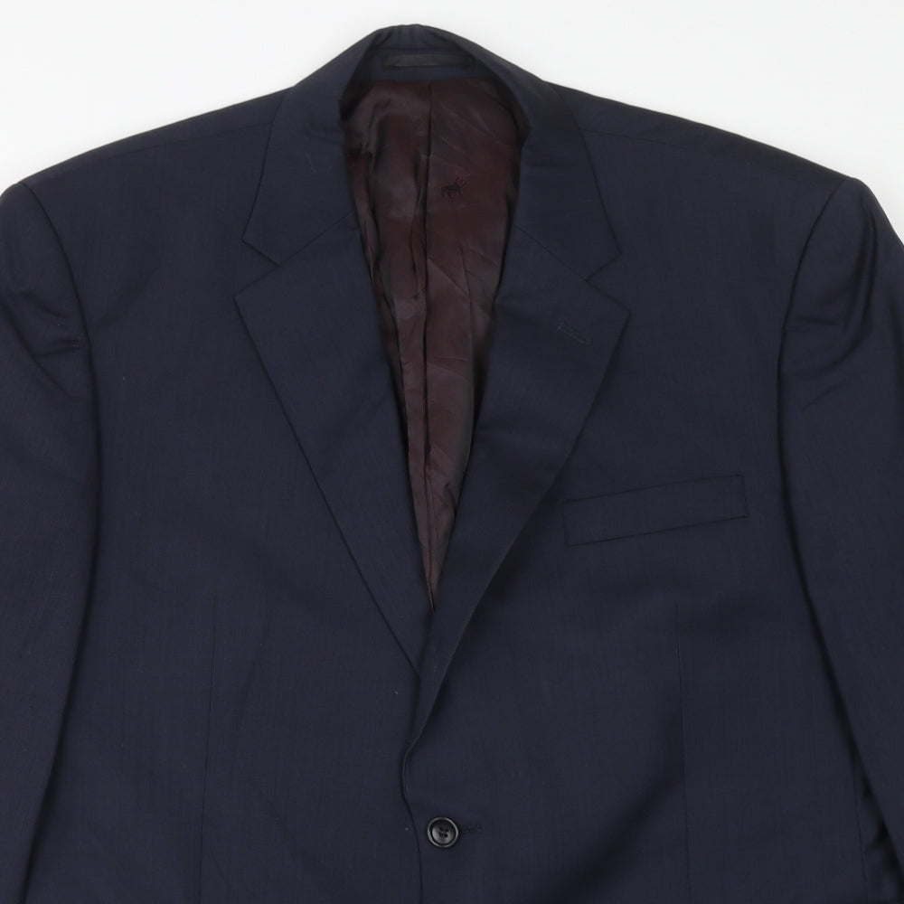 Chester Barrie Mens Blue Wool Jacket Suit Jacket Size 44 Regular