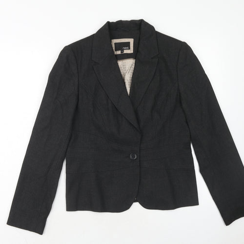 NEXT Womens Grey Polyester Jacket Blazer Size 12