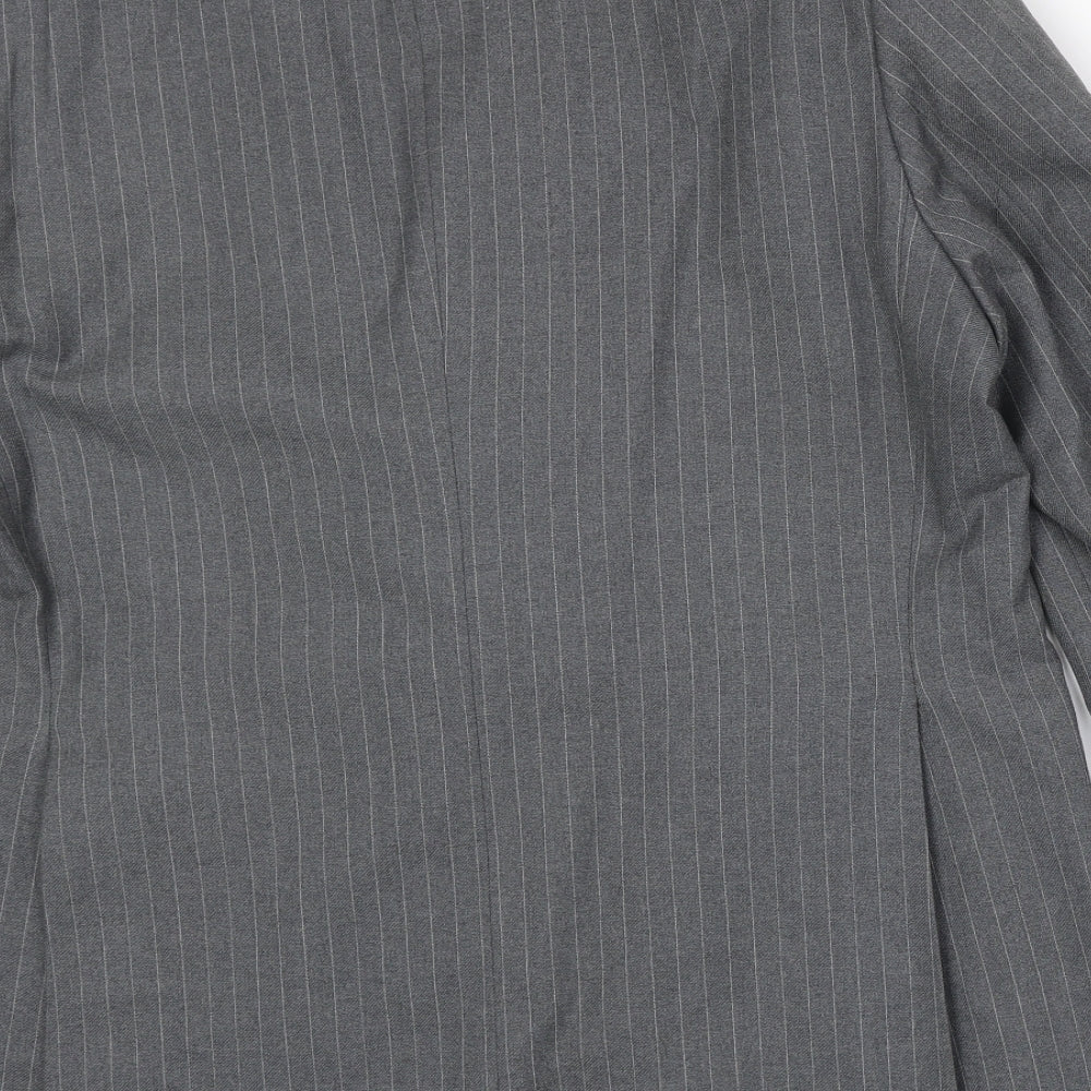C&A Mens Grey Striped Wool Jacket Suit Jacket Size 46 Regular