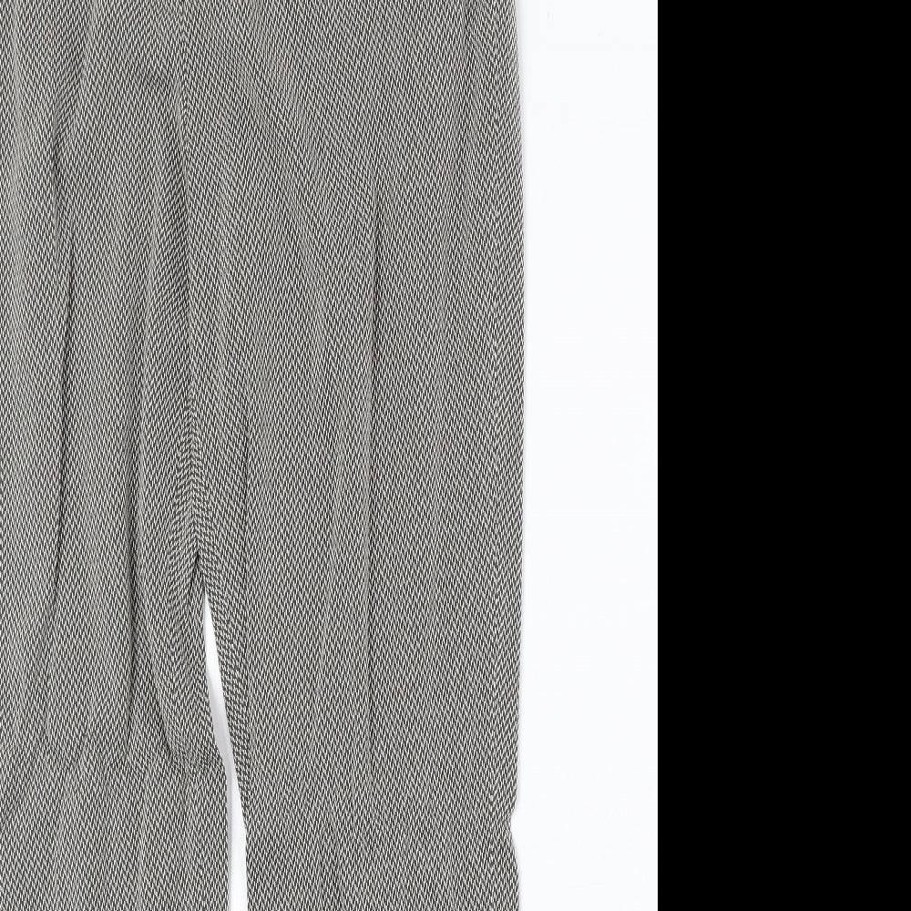 Basler Womens Beige Geometric Viscose Trousers Size 16 Regular Zip