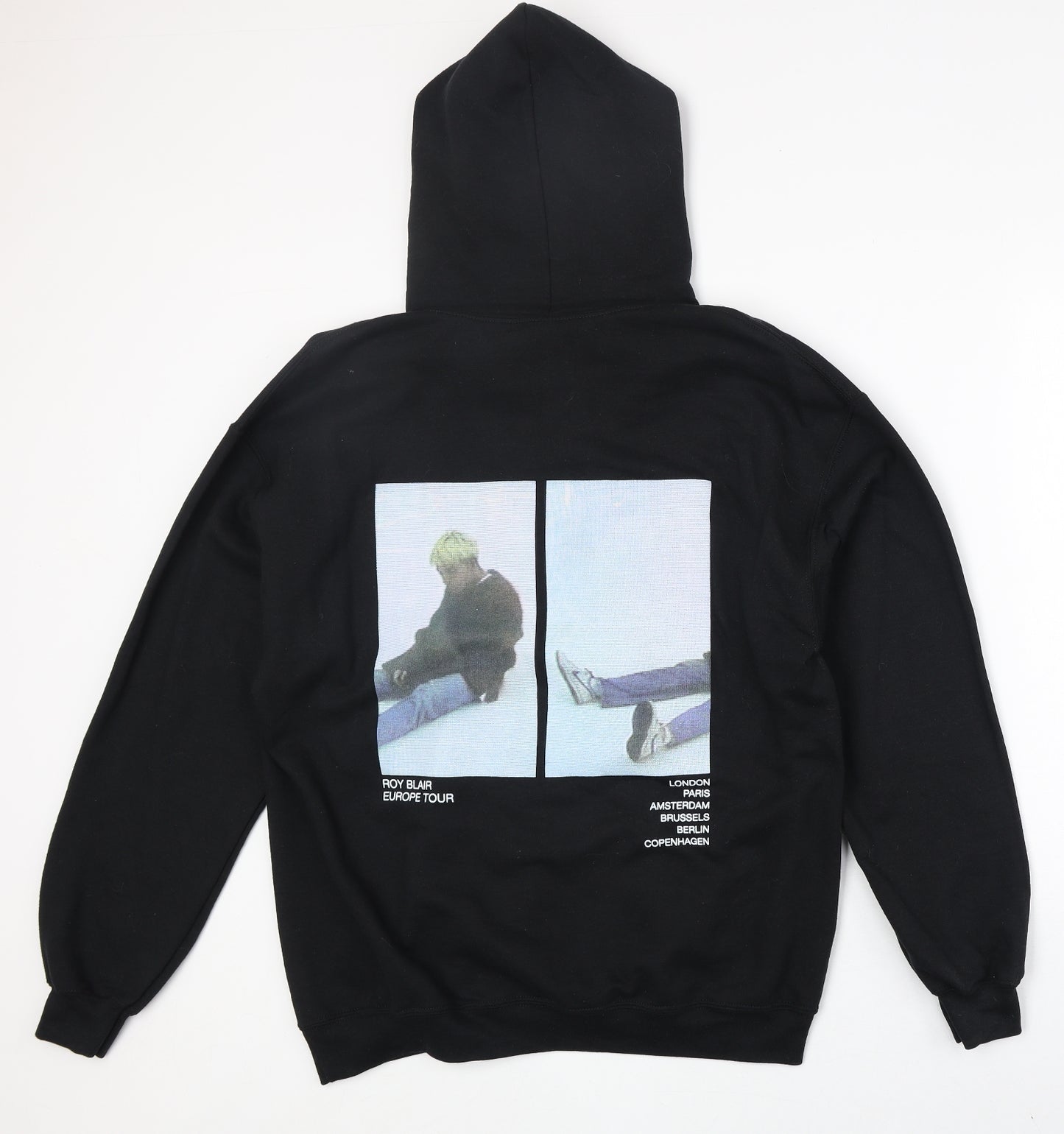 Gildan Mens Black Cotton Pullover Hoodie Size M - Roy Blair