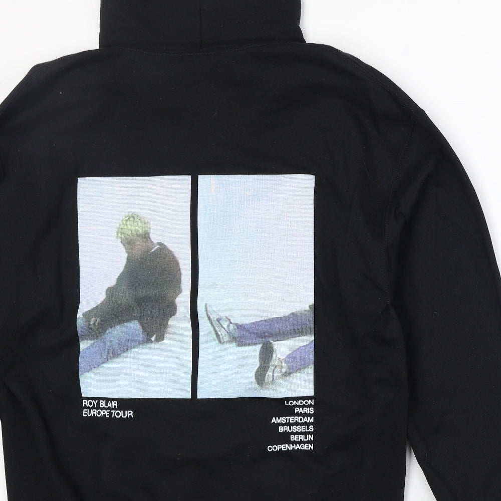 Gildan Mens Black Cotton Pullover Hoodie Size M - Roy Blair
