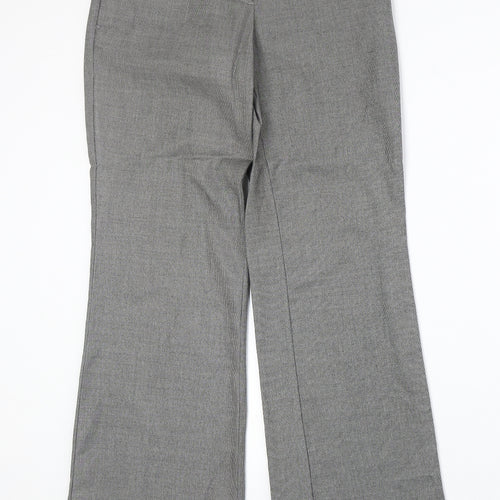 NEXT Womens Grey Polyester Dress Pants Trousers Size 6 Regular Zip