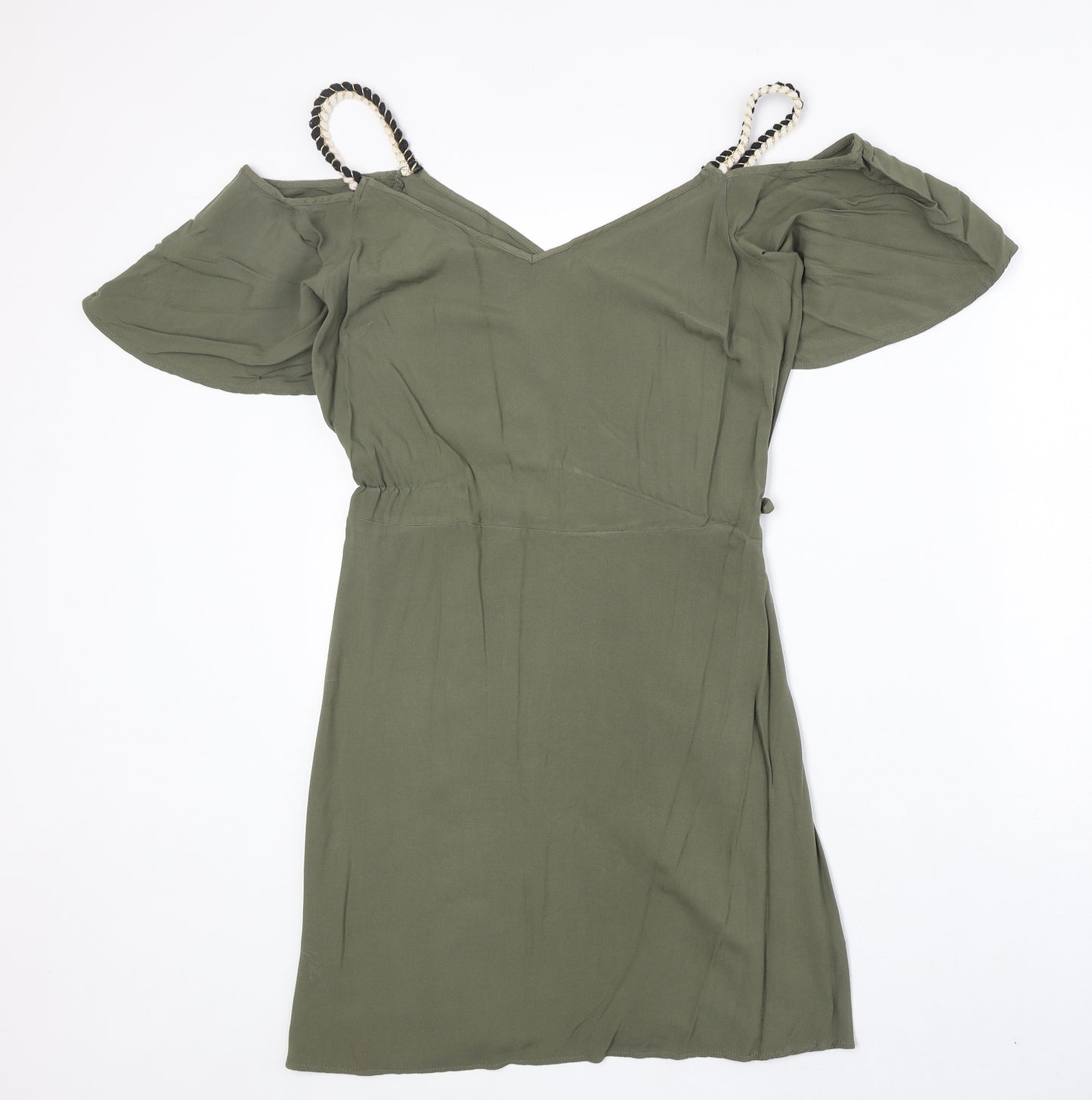 George Womens Green Viscose A-Line Size 10 V-Neck Pullover