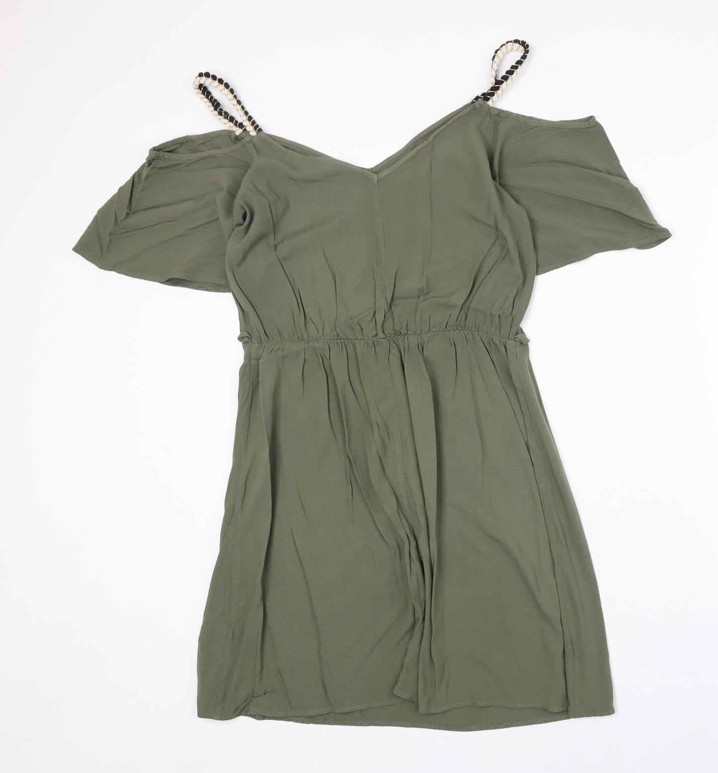George Womens Green Viscose A-Line Size 10 V-Neck Pullover