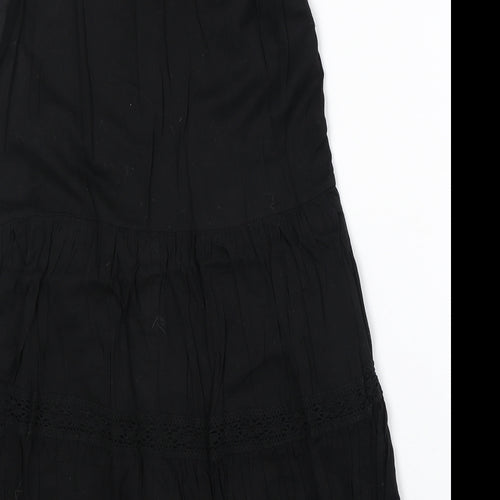NEXT Womens Black 100% Cotton Trapeze & Swing Size 12 V-Neck Pullover