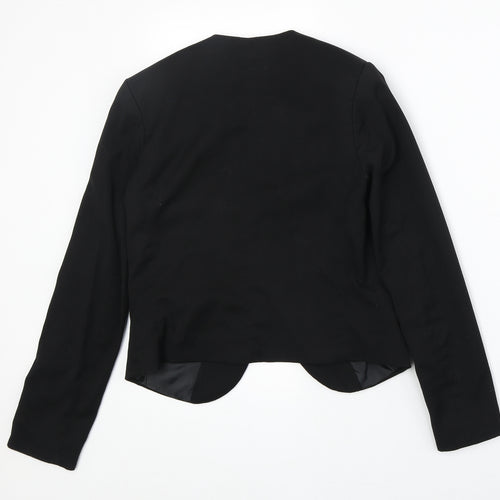 H&M Womens Black Polyester Jacket Blazer Size 8