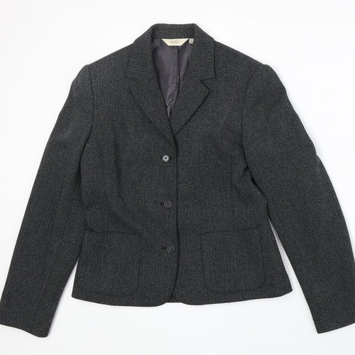 NEXT Womens Black Polyester Jacket Blazer Size 10