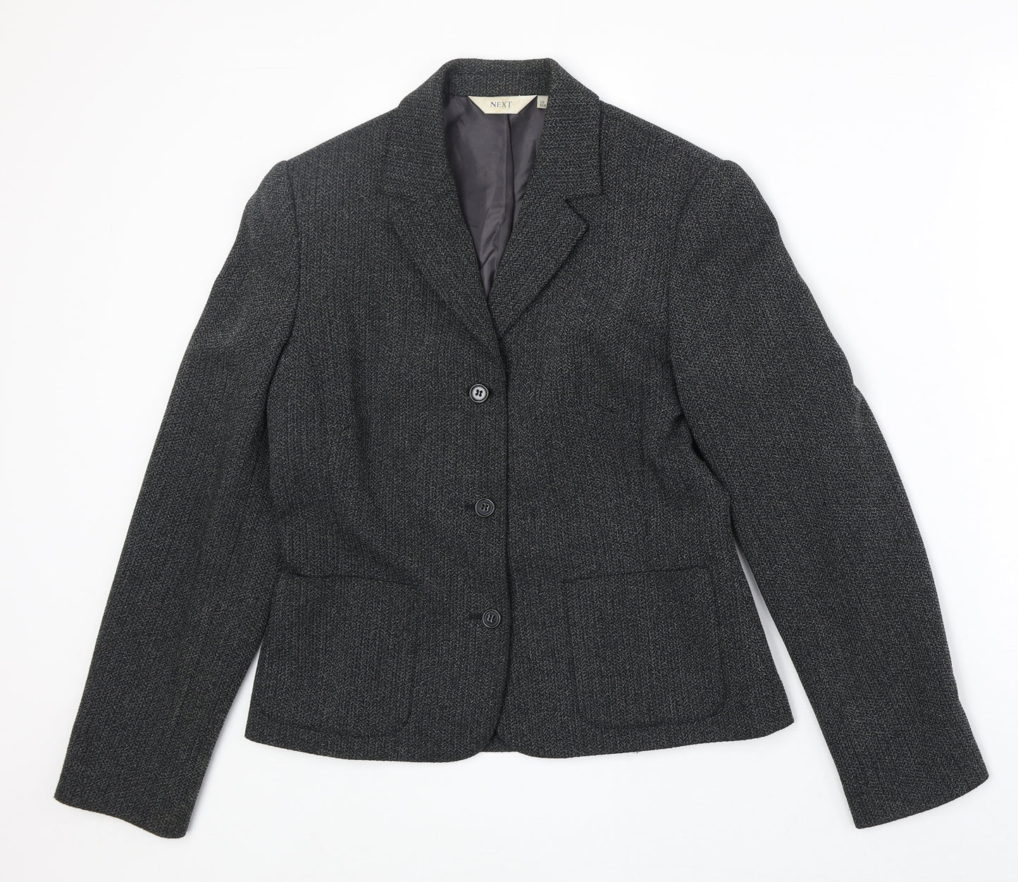 NEXT Womens Black Polyester Jacket Blazer Size 10