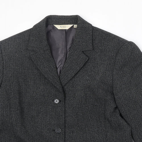 NEXT Womens Black Polyester Jacket Blazer Size 10