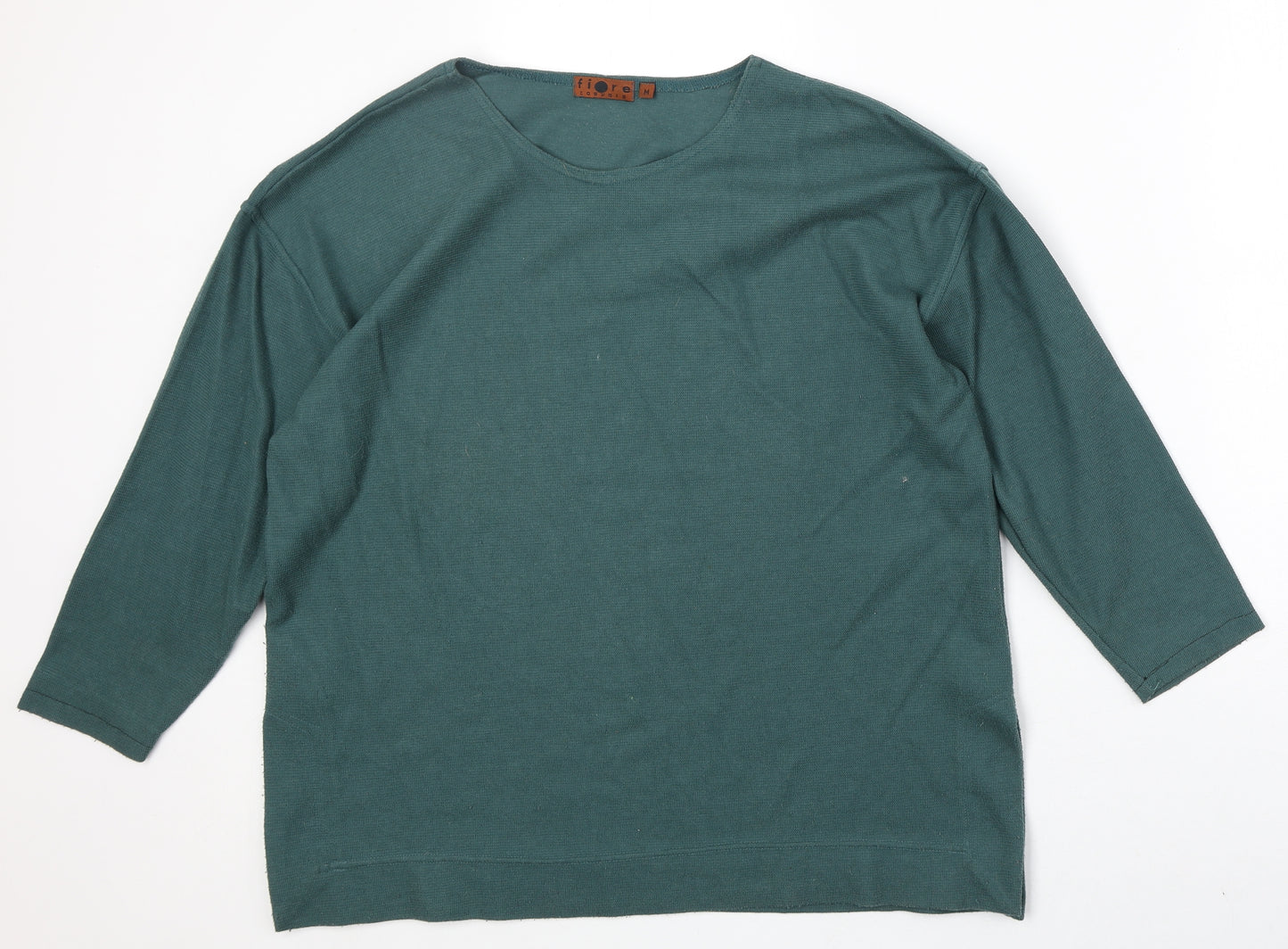 Fiore Womens Green Round Neck Polyester Pullover Jumper Size M