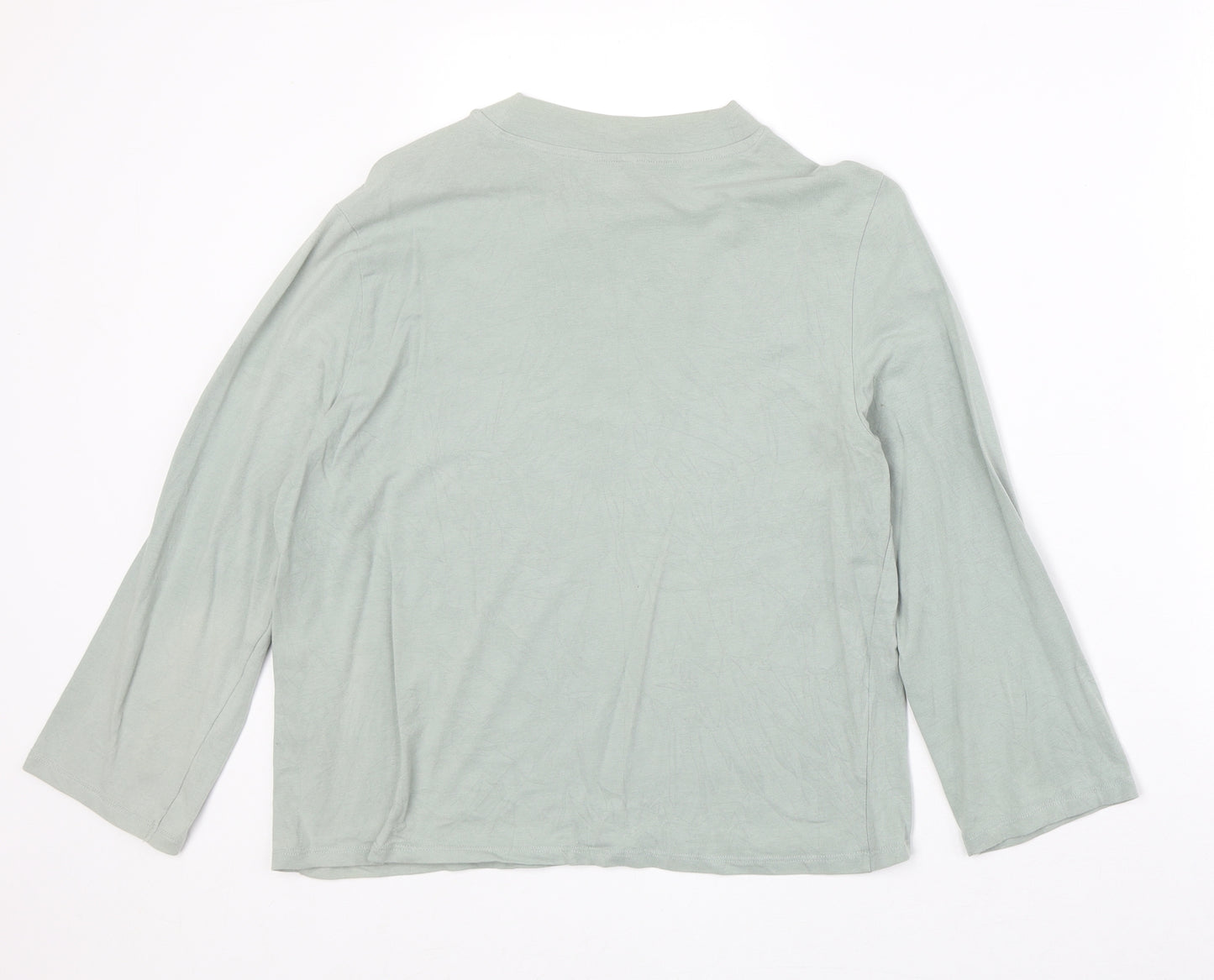 Monki Womens Green Polyester Basic T-Shirt Size M Round Neck