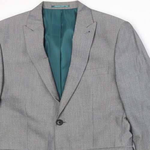 NEXT Mens Grey Polyester Jacket Suit Jacket Size 38 Regular