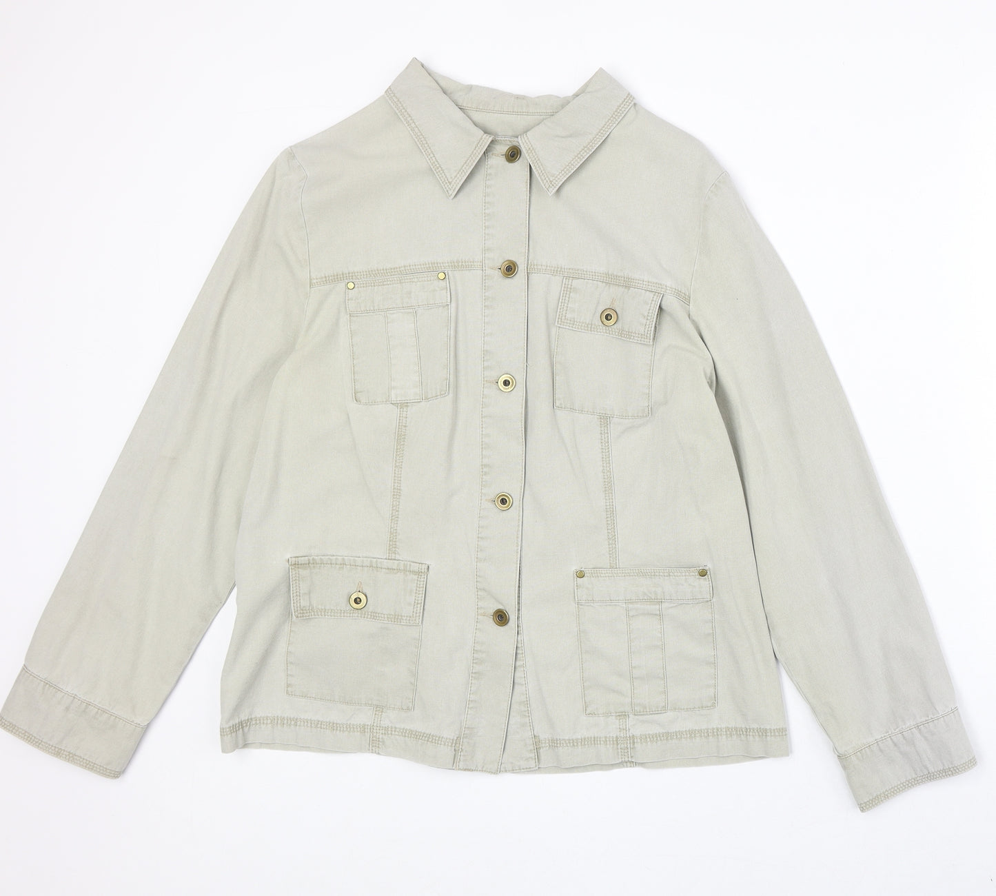 Lakeland Womens Beige Jacket Size 14 Button