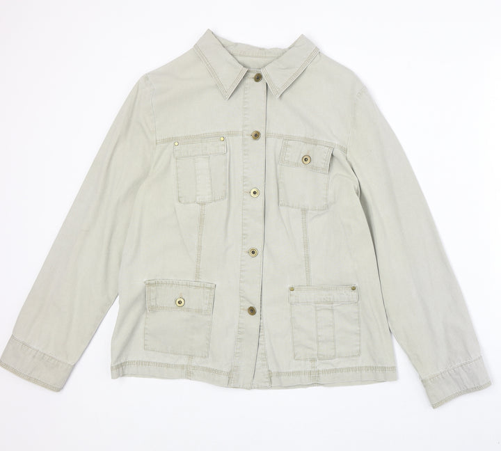 Lakeland Womens Beige Jacket Size 14 Button