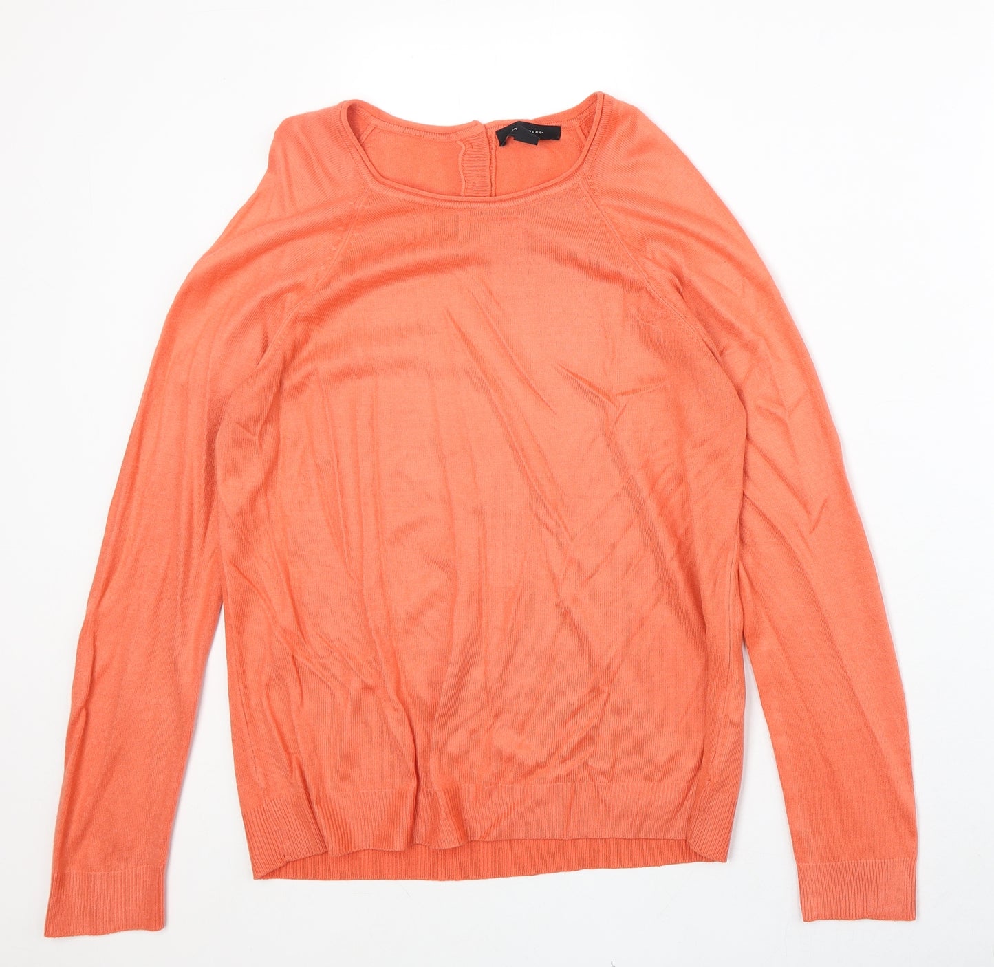 Atmosphere Womens Orange Round Neck Acrylic Pullover Jumper Size 12