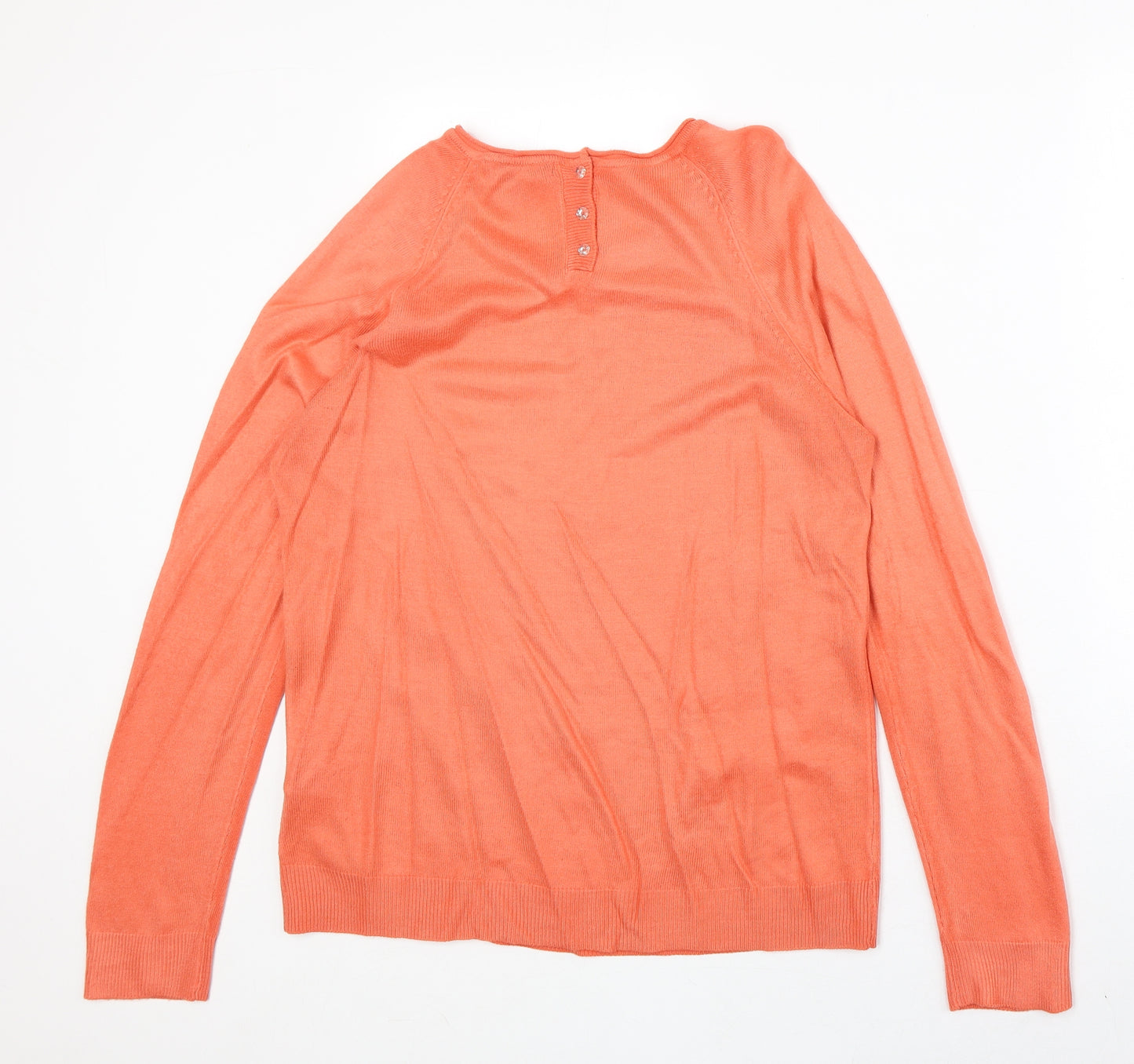 Atmosphere Womens Orange Round Neck Acrylic Pullover Jumper Size 12