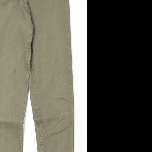 Topshop Womens Green Cotton Skinny Jeans Size 25 in Regular Zip