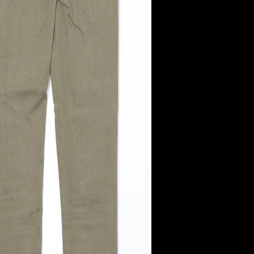 Topshop Womens Green Cotton Skinny Jeans Size 25 in Regular Zip