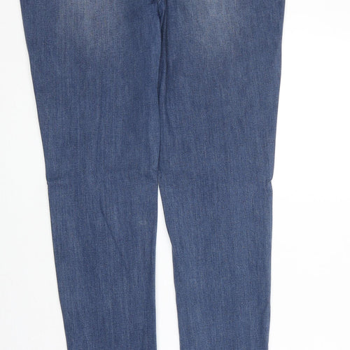 Essentials Womens Blue Cotton Skinny Jeans Size 31 in Regular Zip