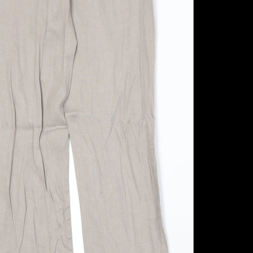 Punt Roma Womens Beige Polyester Trousers Size 12 Regular Zip