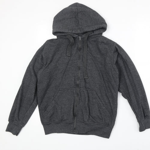 Preworn Womens Grey Cotton Full Zip Hoodie Size S Zip