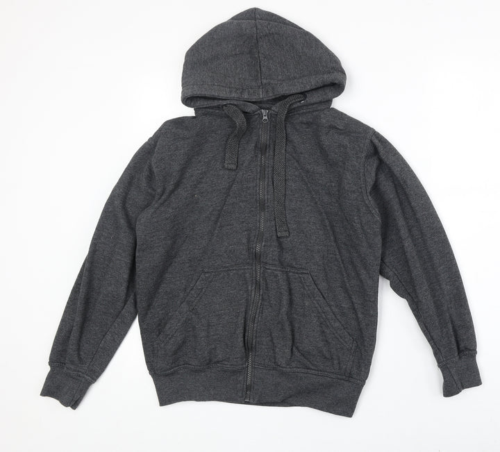 Preworn Womens Grey Cotton Full Zip Hoodie Size S Zip