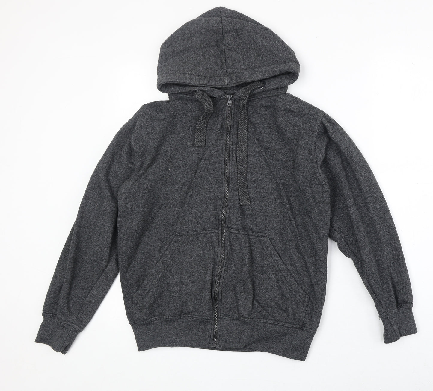 Preworn Womens Grey Cotton Full Zip Hoodie Size S Zip