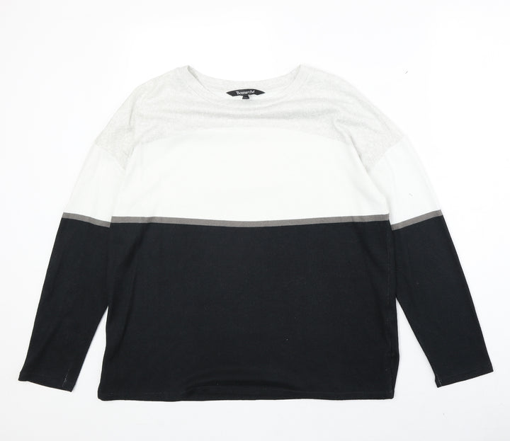 Bonmarché Womens Black Round Neck Polyester Pullover Jumper Size 12