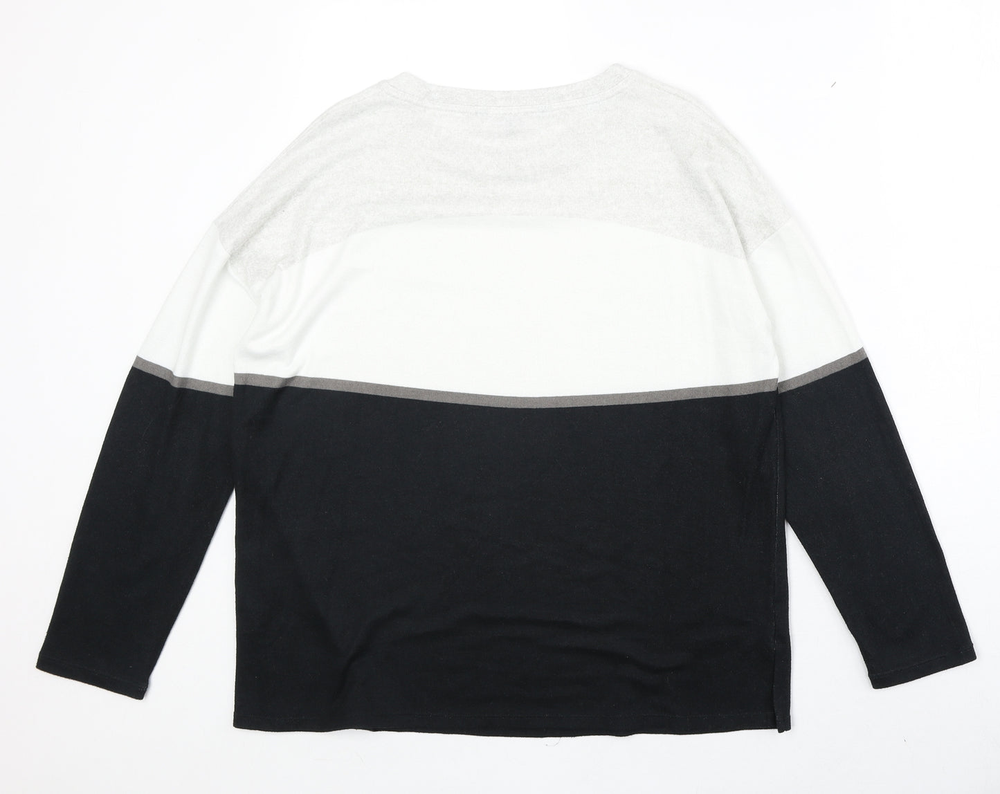 Bonmarché Womens Black Round Neck Polyester Pullover Jumper Size 12