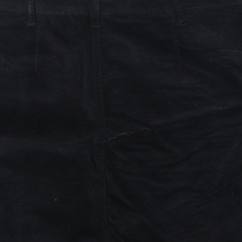 Select Womens Black Cotton A-Line Skirt Size 6 Button