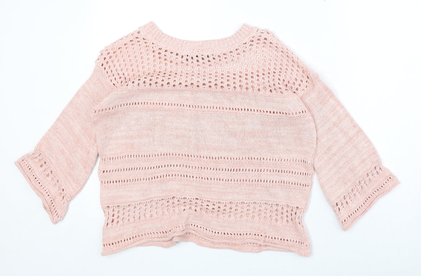 Atmosphere Womens Pink Round Neck Cotton Pullover Jumper Size S