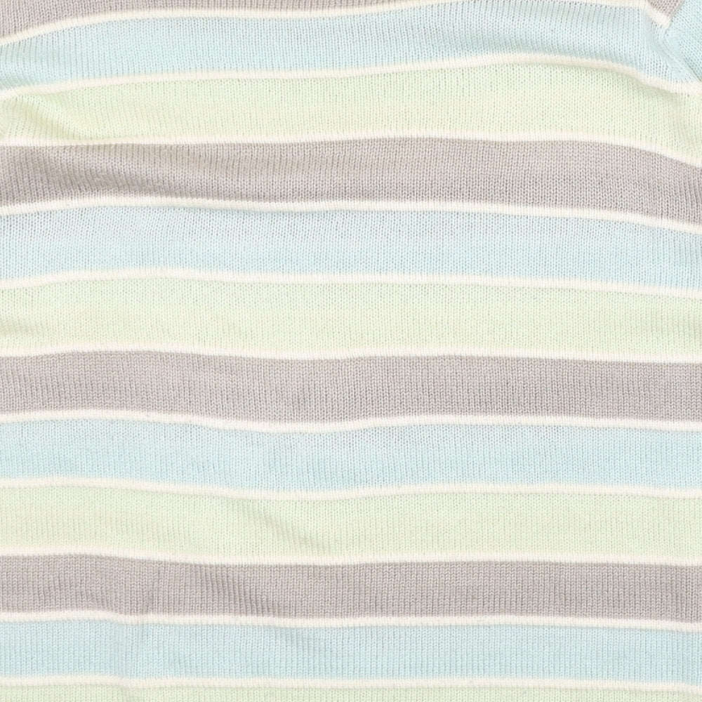 Changes Womens Multicoloured Boat Neck Striped Acrylic Pullover Jumper Size 12