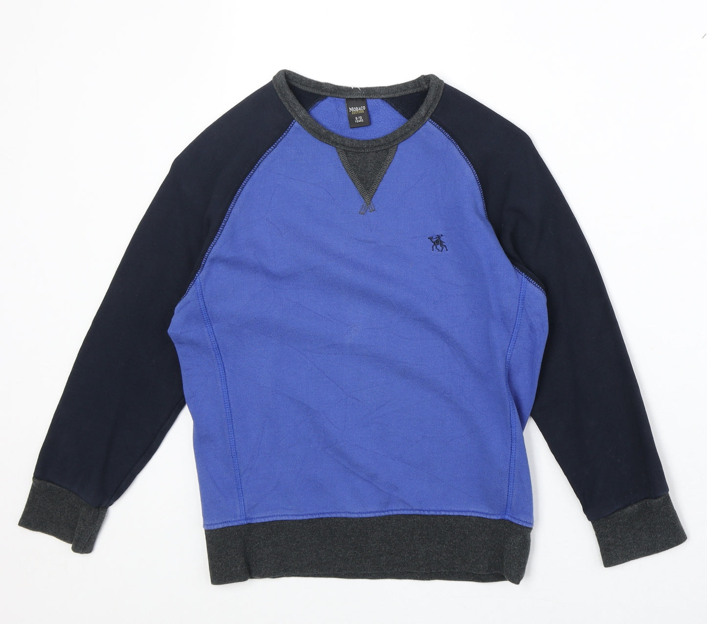 Mobacco Boys Blue Geometric 100% Cotton Pullover Sweatshirt Size 8-9 Years Pullover