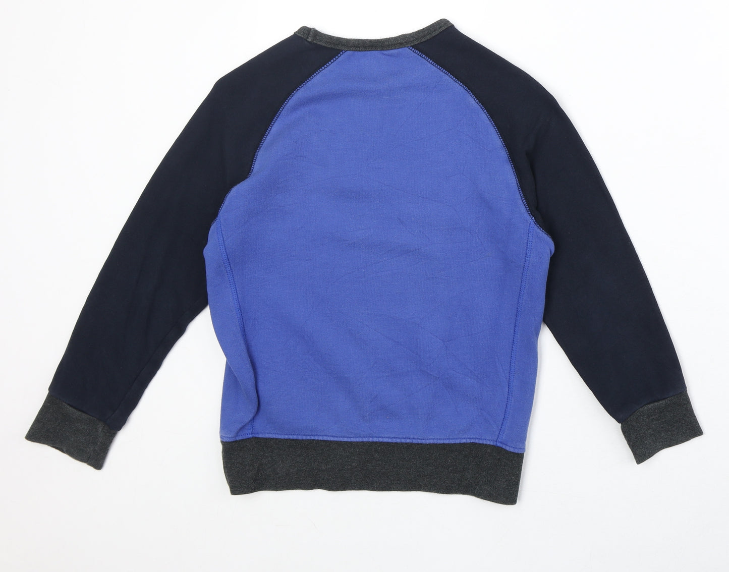 Mobacco Boys Blue Geometric 100% Cotton Pullover Sweatshirt Size 8-9 Years Pullover