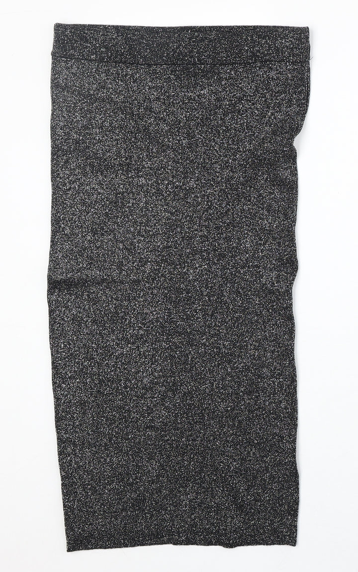 Oasis Womens Silver Viscose Bandage Skirt Size M